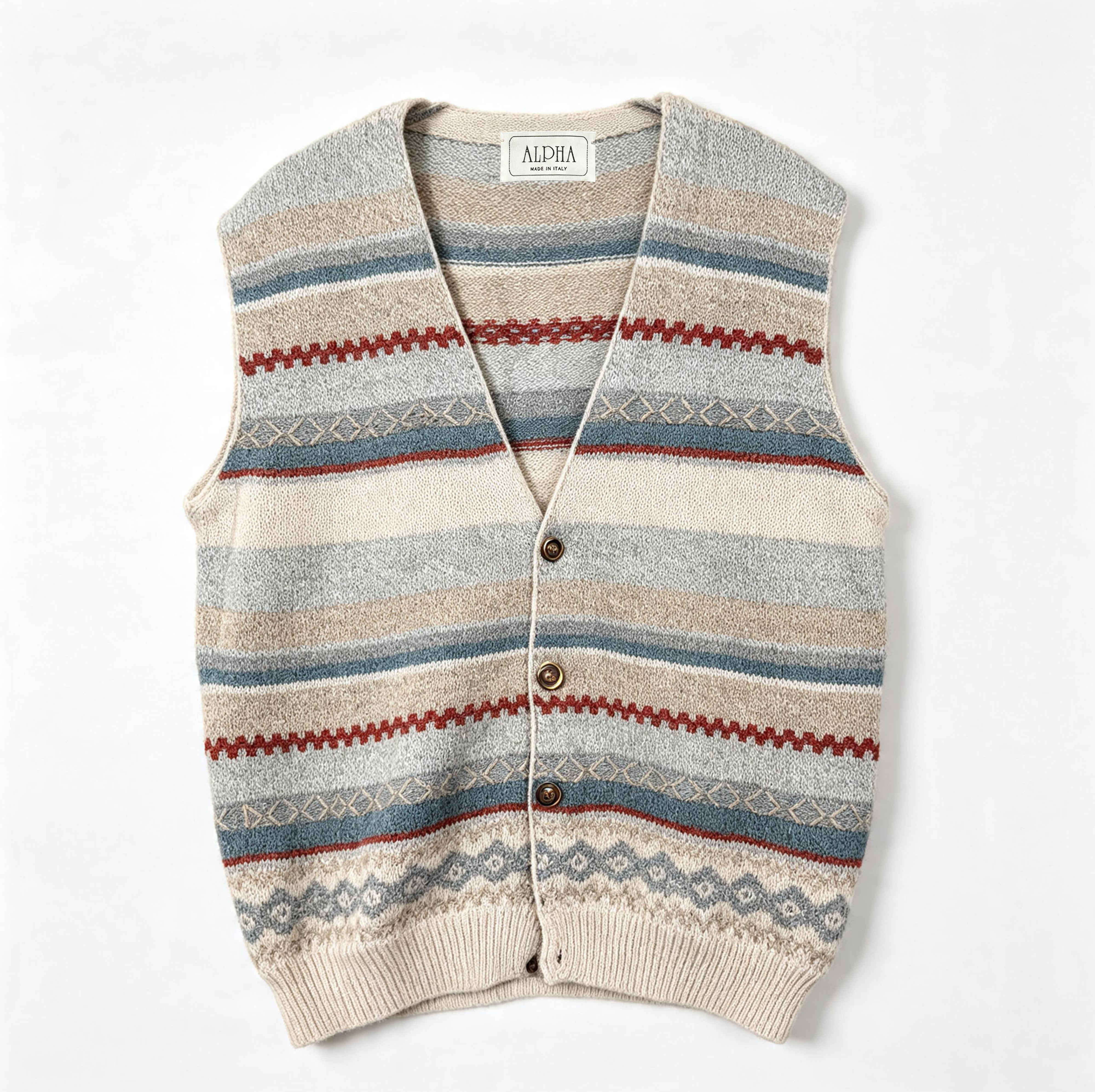 Knit vest wool unisex/feminine - Vintage