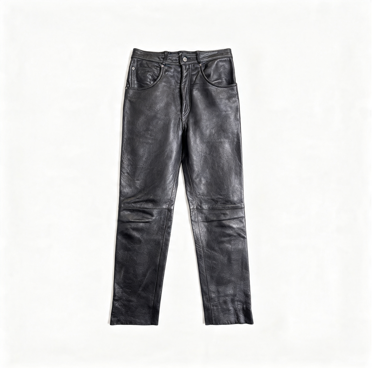 Leather pants on a white background