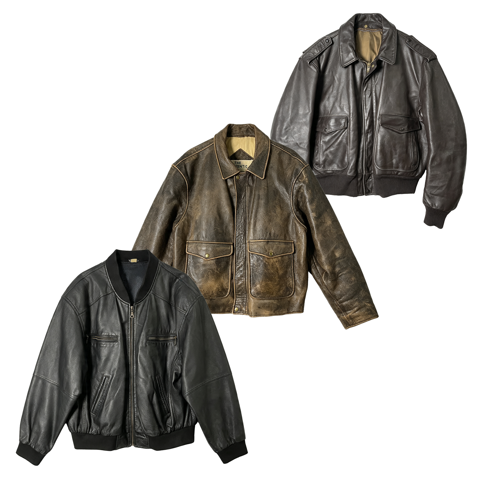 Vintage Leather Bomber Jackets Men | Unisex