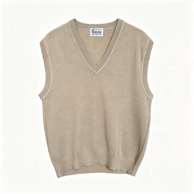 Knit vest wool unisex/feminine - Vintage