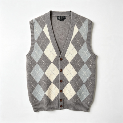 Knit vest wool unisex/feminine - Vintage