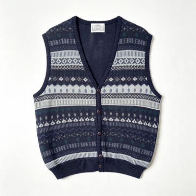 Knit vest wool unisex/feminine - Vintage