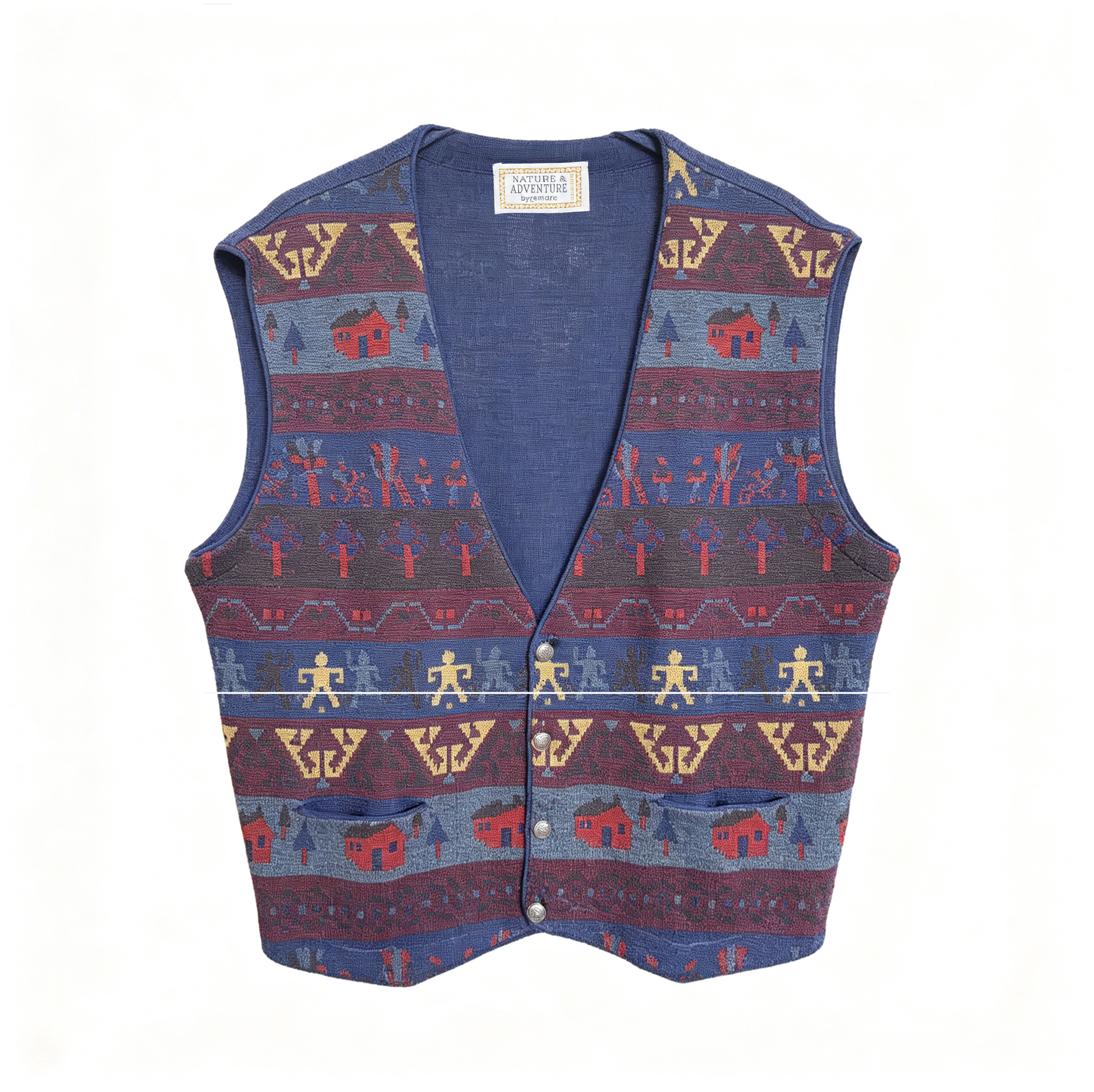 Knit vest wool unisex/feminine - Vintage