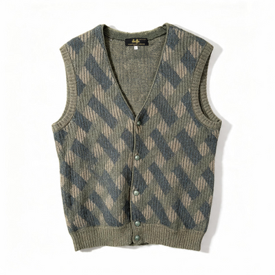 Knit vest wool unisex/feminine - Vintage