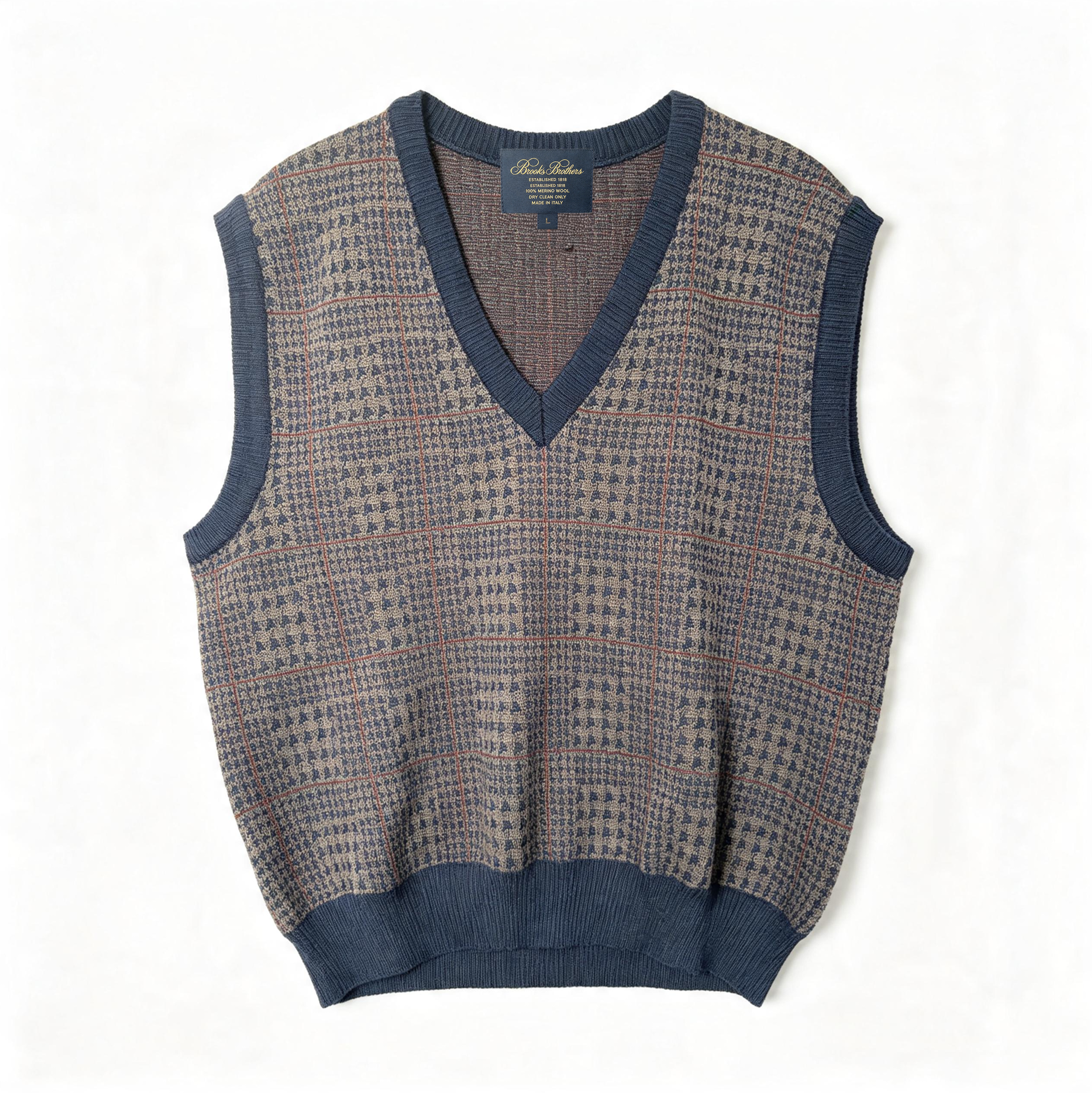 Knit vest wool unisex/feminine - Vintage