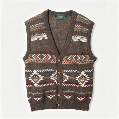 Knit vest wool unisex/feminine - Vintage