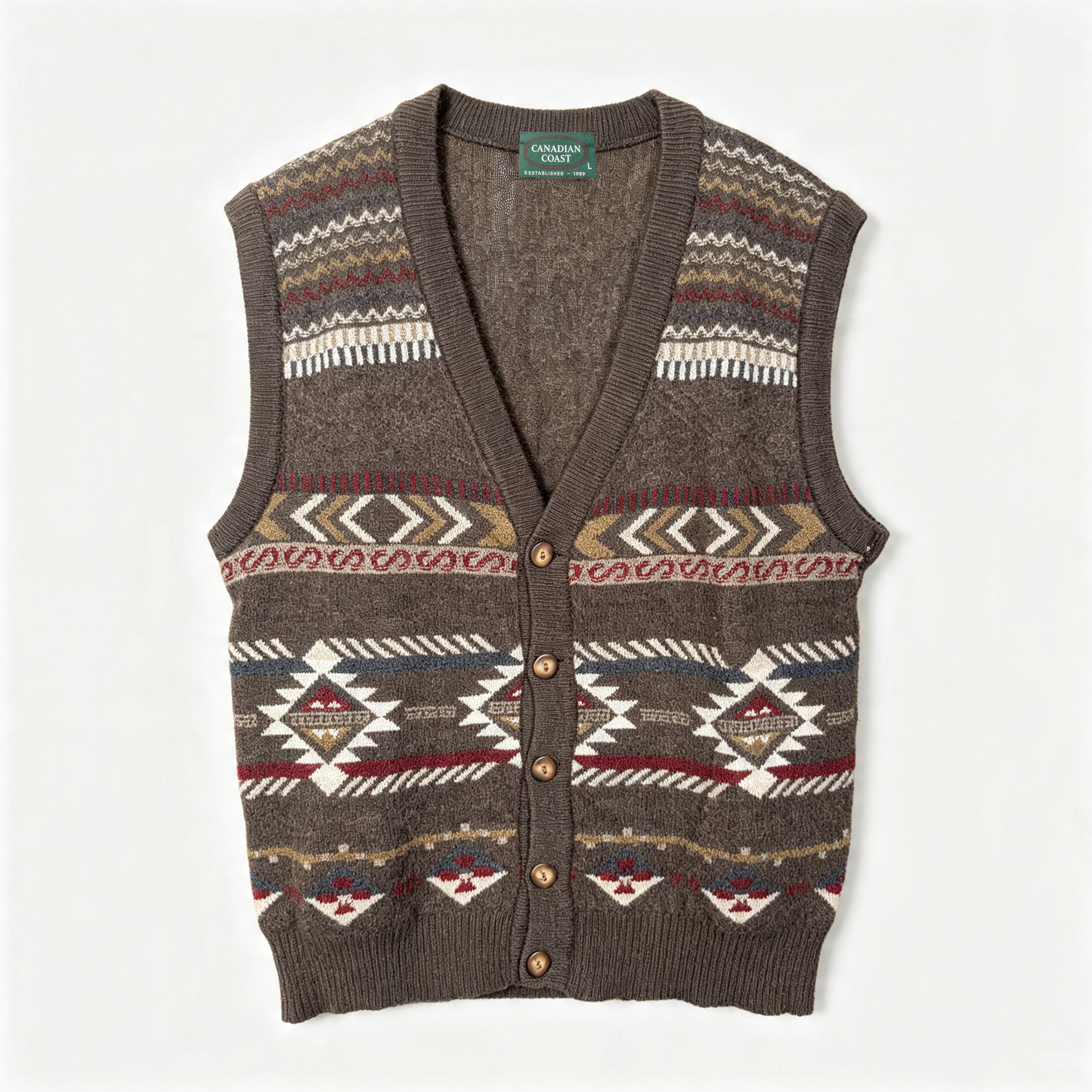 Knit vest wool unisex/feminine - Vintage