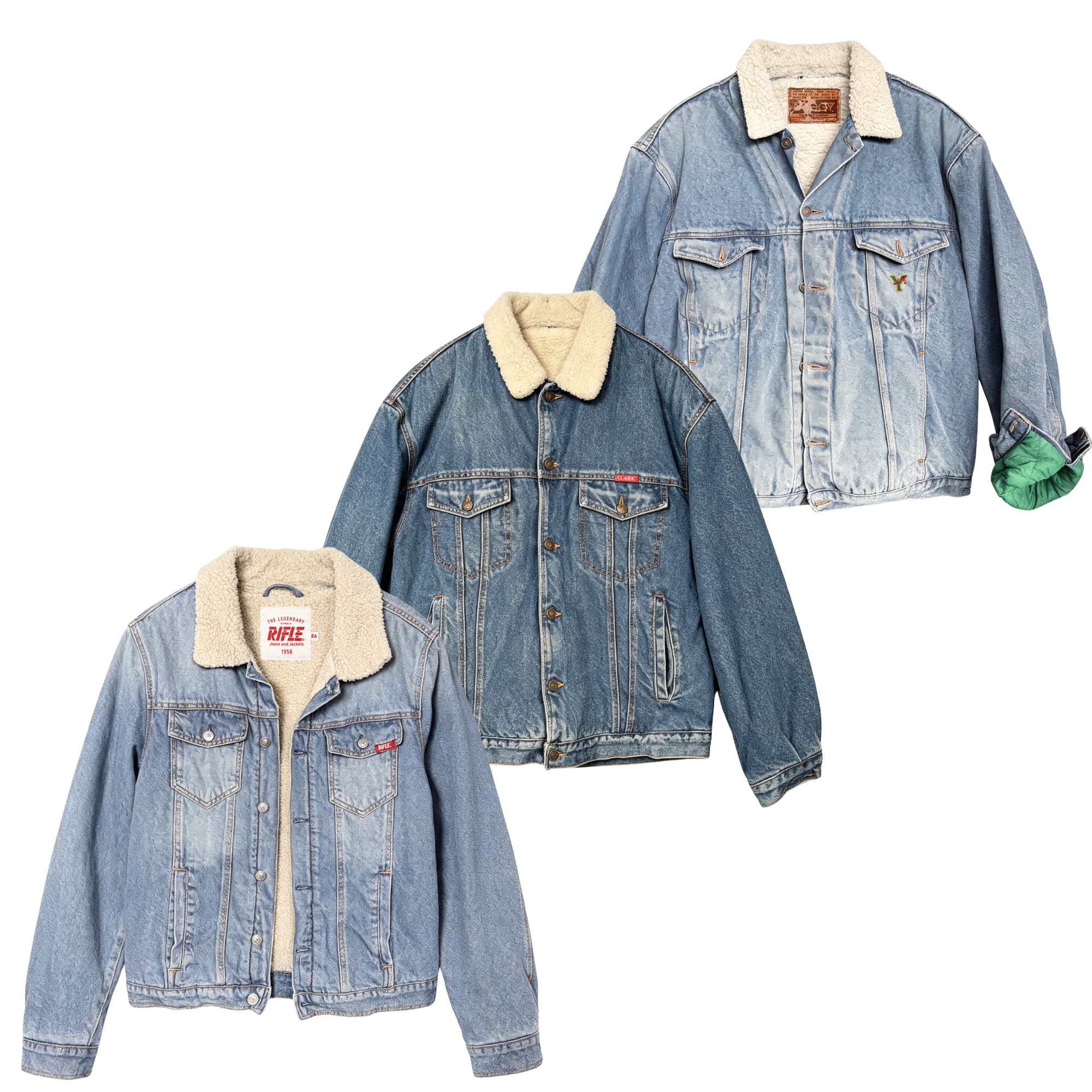 Denim Sherpa Jacket Mix - Vintage