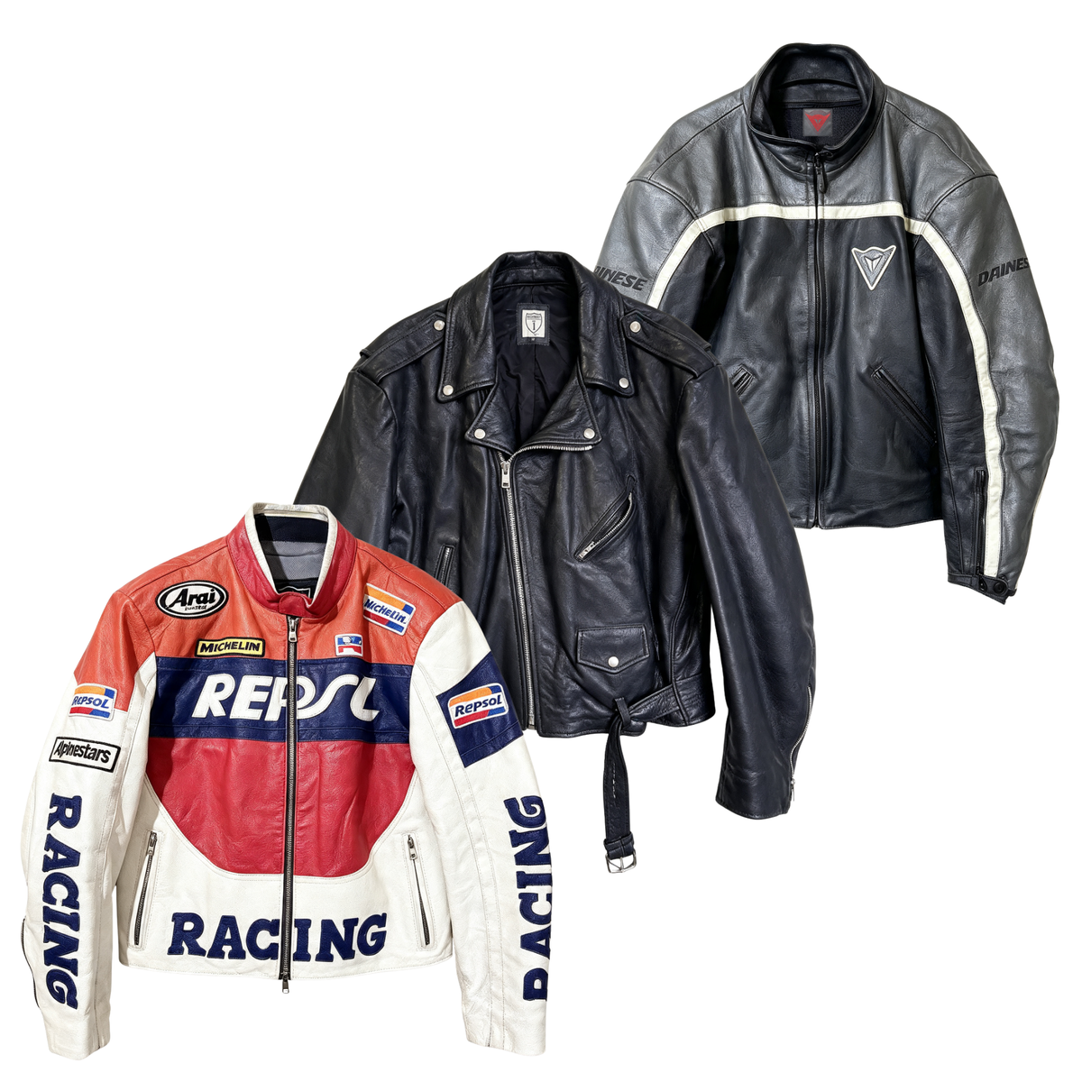 Vintage Leather Motorcycle Jackets Mix
