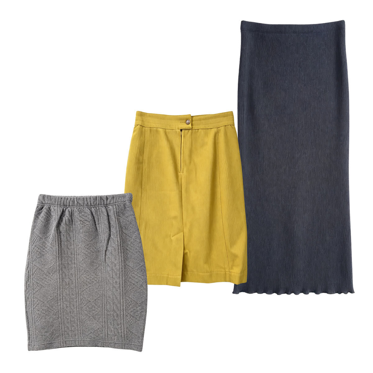 Unicolour, Plain and Minimal Winter Skirt - Vintage