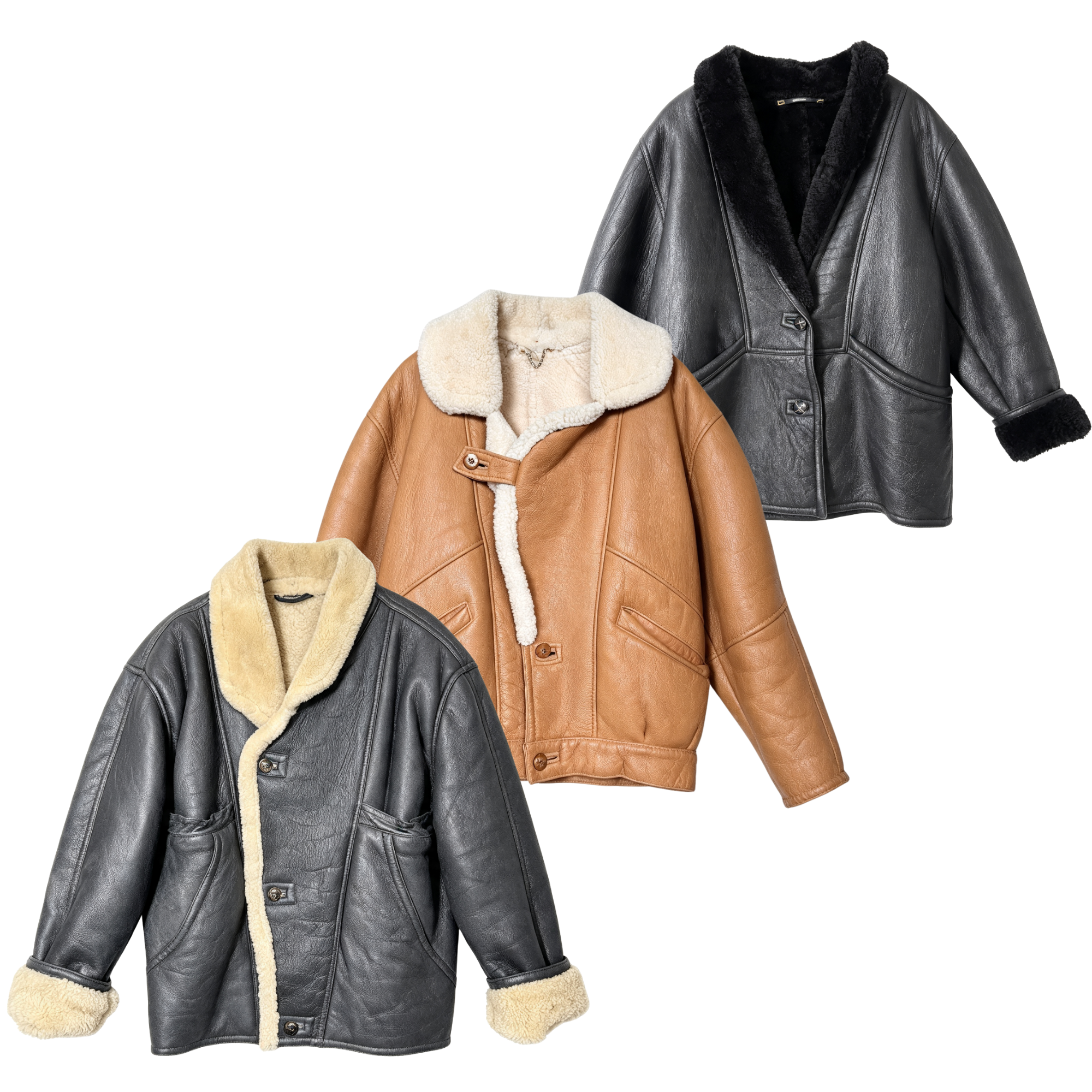 Shearling and Sheepskin Jackets Feminine and Men - Vintage