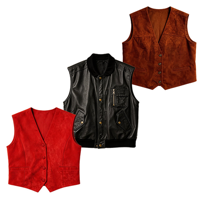 Men’s Suede and Leather Vest Mix