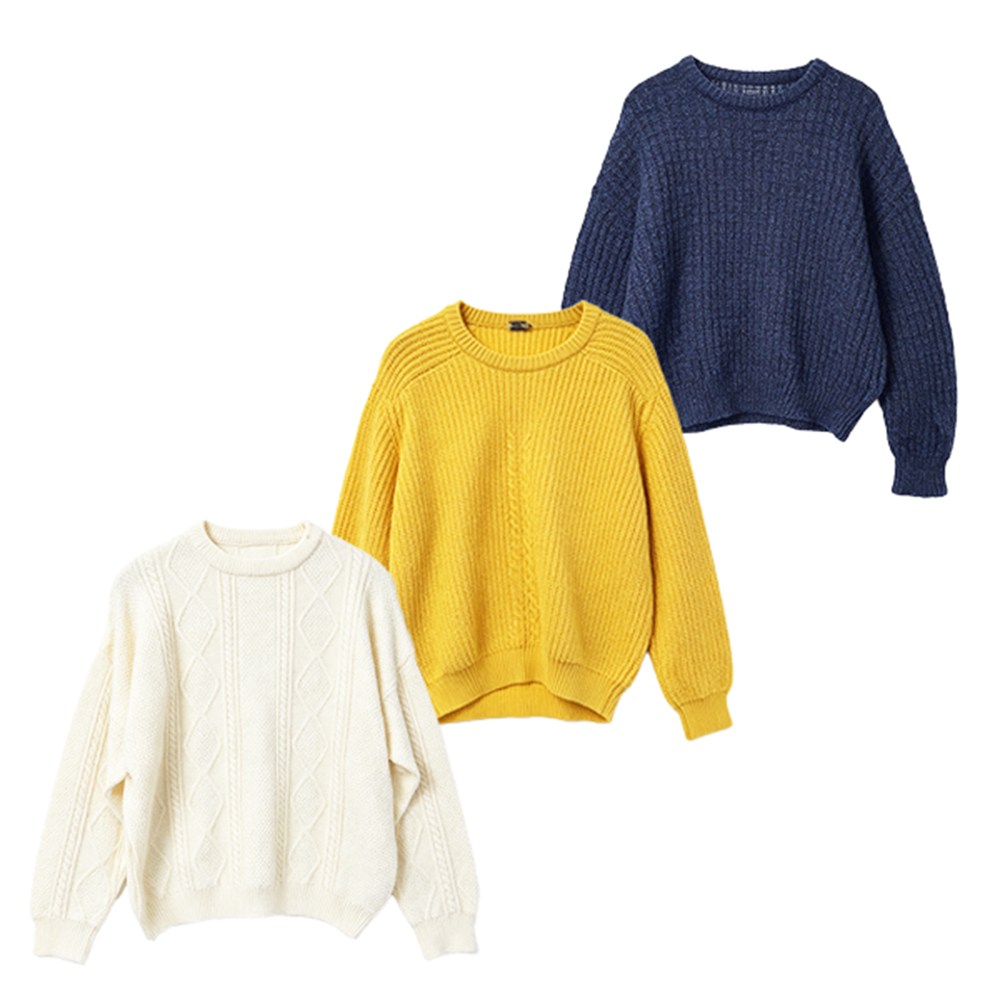 Vintage Plain Knit Sweaters Men | Unisex