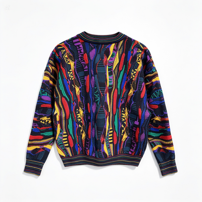 Vintage Cosby / Coogi Style Crew Neck Knit Sweater Mix